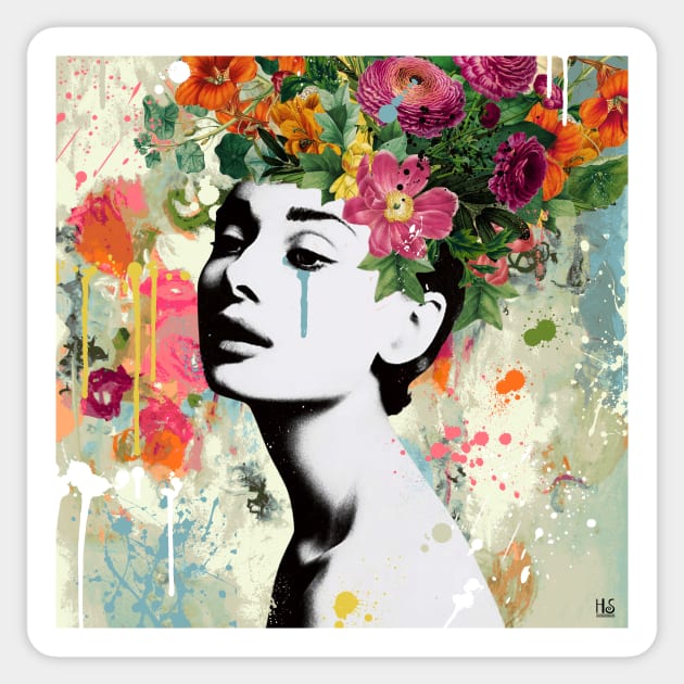 Audrey Hepburn pop art Sticker by christian@heltsort.com